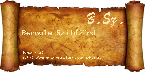 Bernula Szilárd névjegykártya