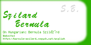 szilard bernula business card